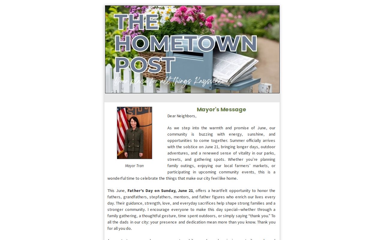 Kaysville neighbors civic newsletter and public records