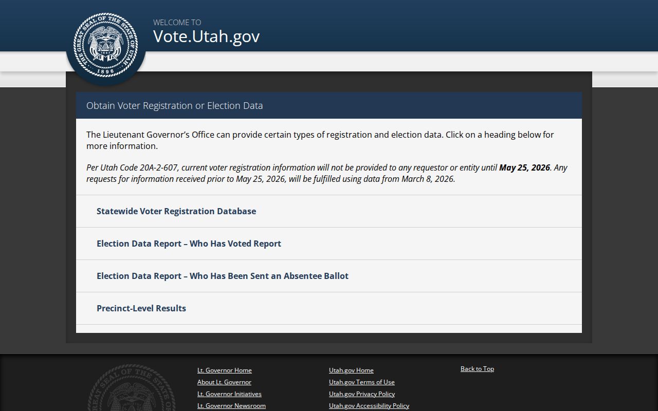 Kaysville ZIP code directory Utah voter file address fields
